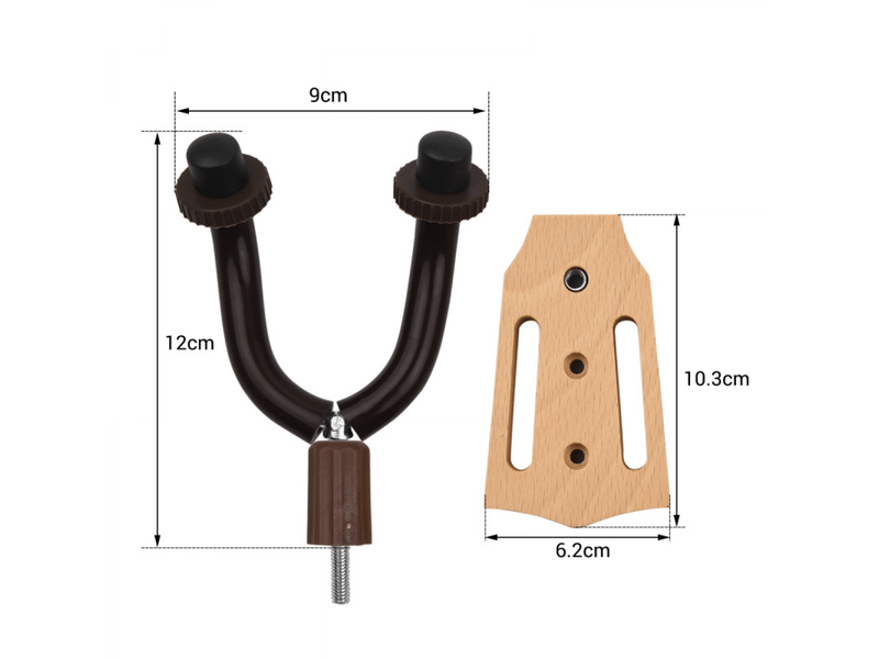 Support mural pour guitare en bois de hêtre avec barres de stabilisation en fer pour guitare électrique, acoustique, basse, violon - Conforama D