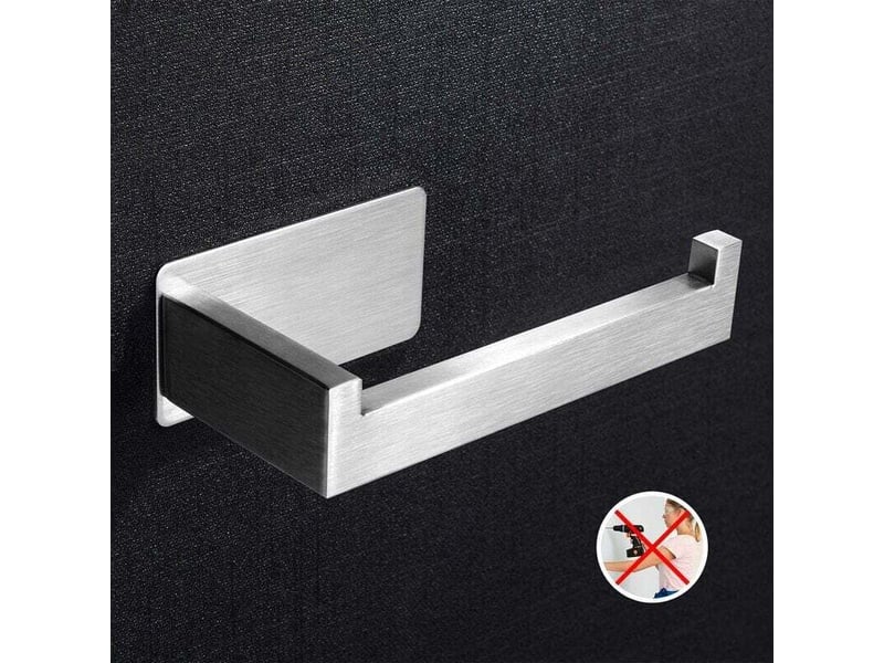  Porte papier toilette, acier inoxydable adhésif, pour cuisine salle de bains - 1  - Conforama A
