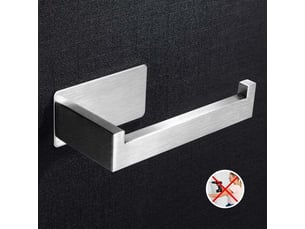 Porte papier toilette, acier inoxydable adhésif, pour cuisine salle de bains - 1