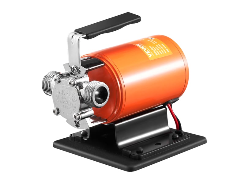  Vevor pompe de transfert deeau, 12 v cc 360 gph 110 hp, pompe utilitaire electrique portable, tuyau deaspiration 1,8 m, turbine, crepine deaspiration, pour jardin, piscine, etang, drainage aquarium  - Conforama A