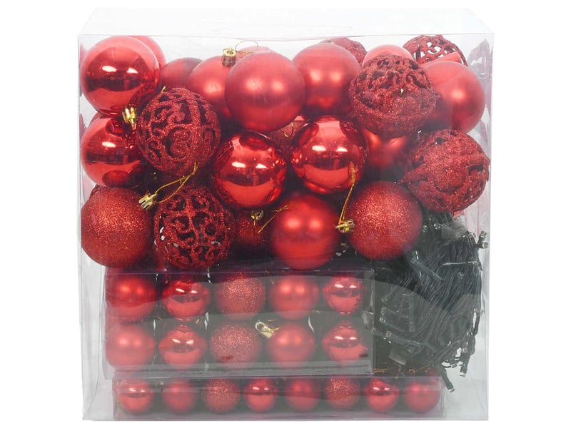  Ensemble de boules de noël 120 pcs 300 led blanc chaud ø 6 cm  - Conforama C