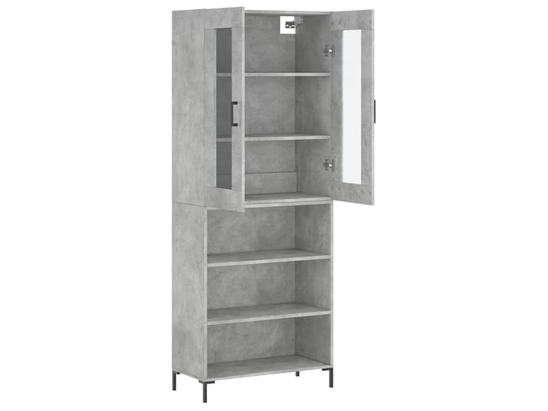 Buffet haut - bahut - meuble de rangement gris béton 69,5x34x180 cm bois d'ingénierie  - Conforama D