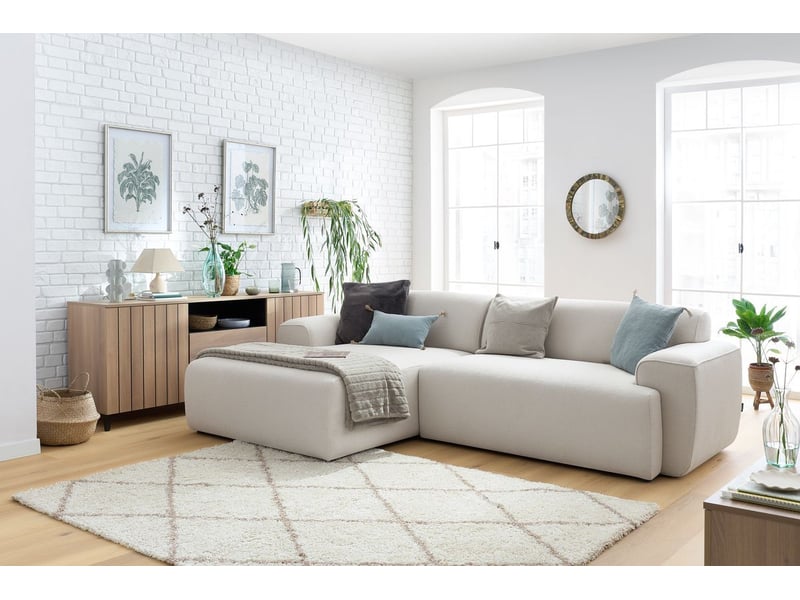  Bobochic canapé d'angle fixe marais beige  angle gauche MARAIS - Conforama B