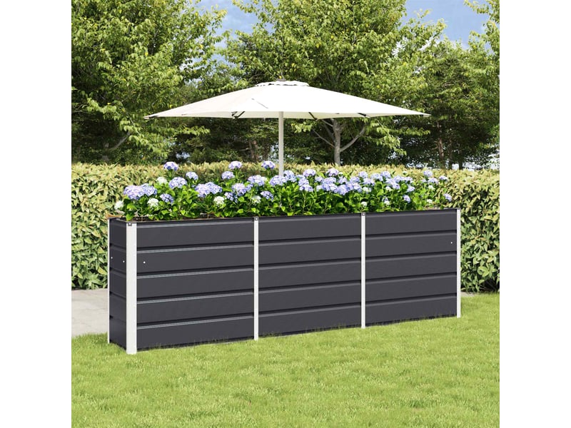  Bac à fleurs, jardinière anthracite 240 x 40 x 75 cm acier  - Conforama B