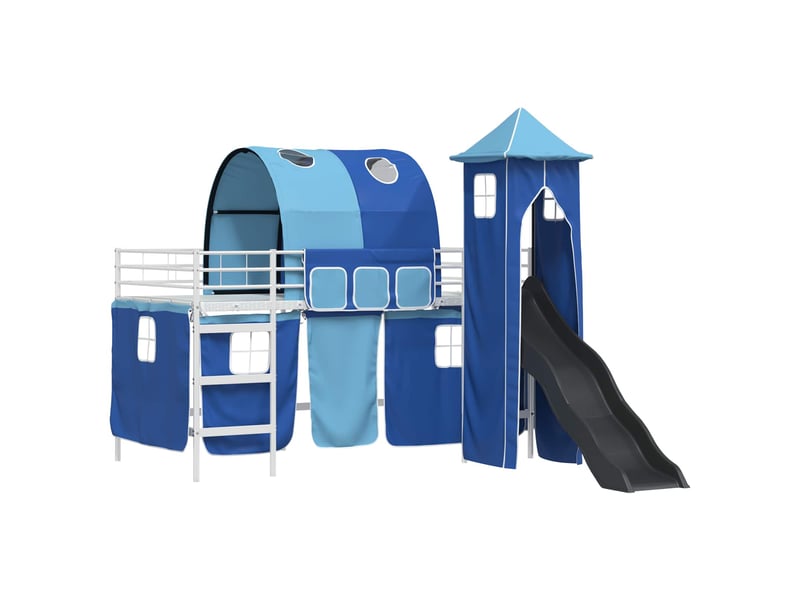  Cadre de lit superposé pour enfants - lit jeune blanc et bleu 100 x 200 cm  - Conforama D