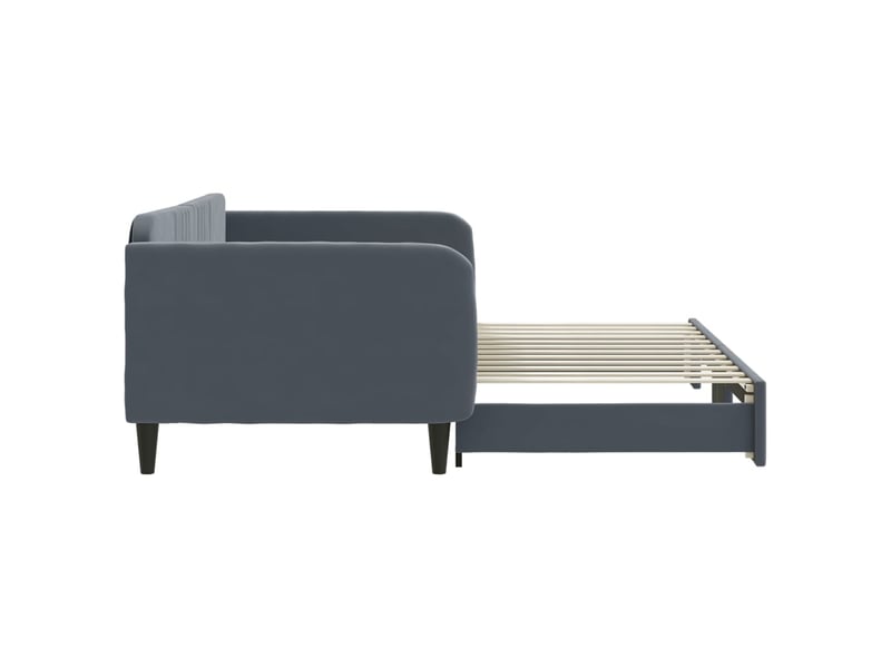  Lit simple- lit adulte -  lit de jour avec gigogne sans matelas gris foncé 100x200 cm  - Conforama C