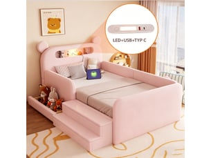 Lit simple 90x200 cm <strong></strong>  <strong>Qualité haut de gamme</strong> coloris rose