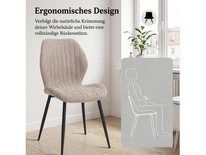  Lot de 4 chaises de salle à manger 48x42x86 cm métal marron  - Conforama D