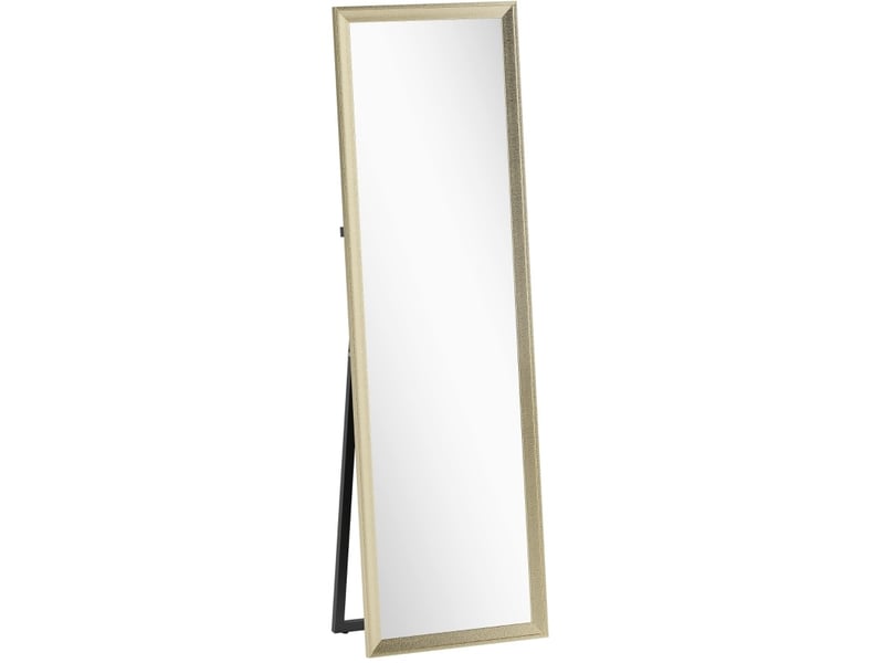  Miroir plein pied 160x50 cm à fixer au mur, à adosser ou sur pied doré  - Conforama A
