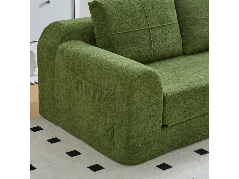  Canapé convertible, canapé-lit, vert, format compressé, sans structure, pliable, pour salon et séjour, 179 x 95 x 79 cm  - Conforama C