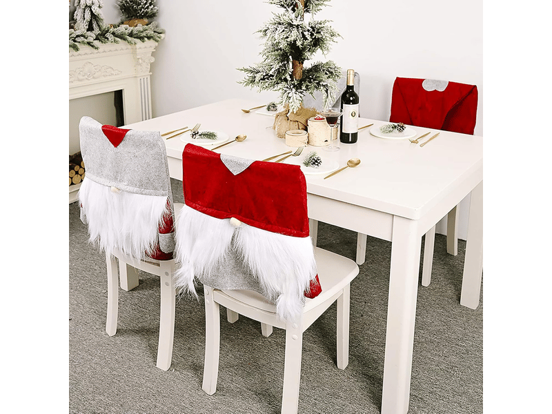  Lot de 2 housses de chaise de noël grises et rouges à motif père noël, housses de chaise décoratives, housses de chaise en forme de cœur, ensemble de hou XLH-ZLS-009351MF - Conforama D