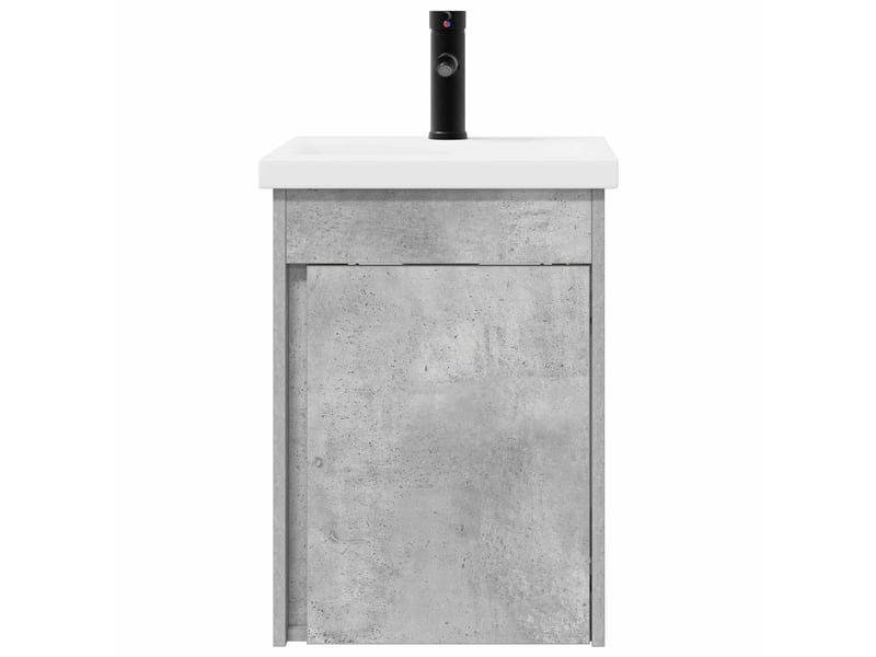  Meuble de rangement salle de bain avec robinet gris béton shl6827  - Conforama E