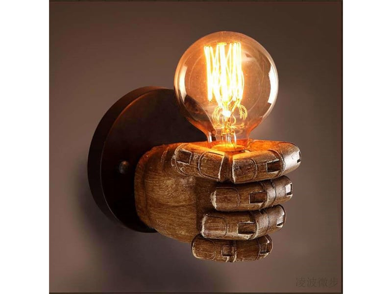  Support de décoration murale en forme de poing, nouveauté, support de lampe décoration artistique pour bar, restaurant, café, main gauche, vert  - Conforama E