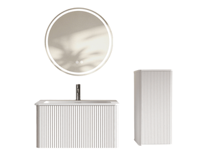 Ensemble de meubles de salle de bains 81x46.5x37 cm led mdf blanc