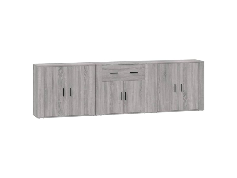  Buffets 3 pcs - bahut - meuble de rangement sonoma gris bois d'ingénierie  - Conforama A