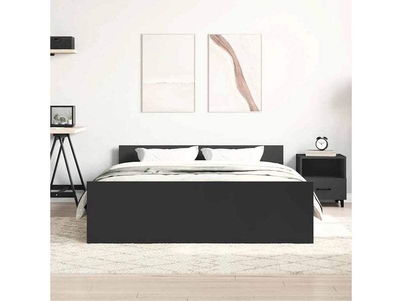  Lit double- lit adulte -  cadre de lit sans matelas noir 120x190 cm  - Conforama B