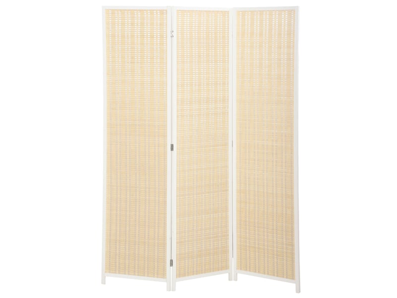  Paravent en bois séparateur de pièce closion de séparation pliable 3 panneaux blanc 135 x 180 cm  - Conforama A