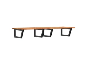 Étagère de vasque murale acier et bois massif d'acacia shl48
