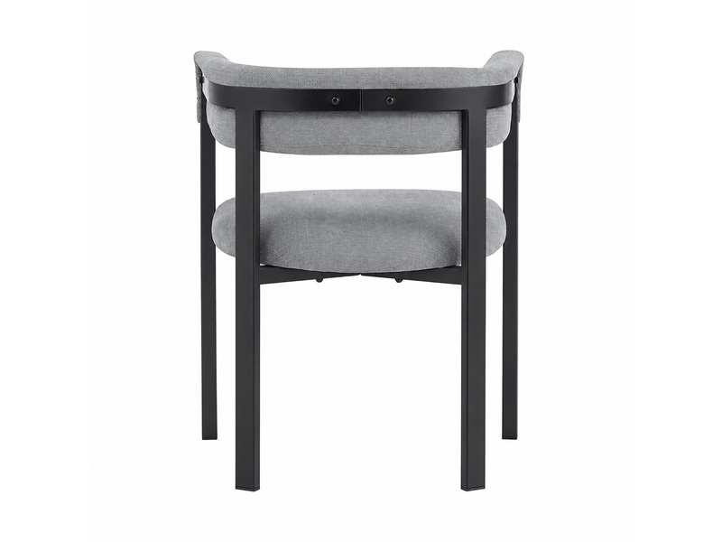  Lot de 2 chaises de salle à manger, dossier enveloppant, tissu chenille gris, moderne Jamama eleni - Conforama W