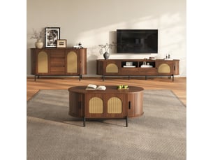 Meuble tv coloris bois foncé 200 cm <strong>SWEIKO</strong>  <strong></strong>