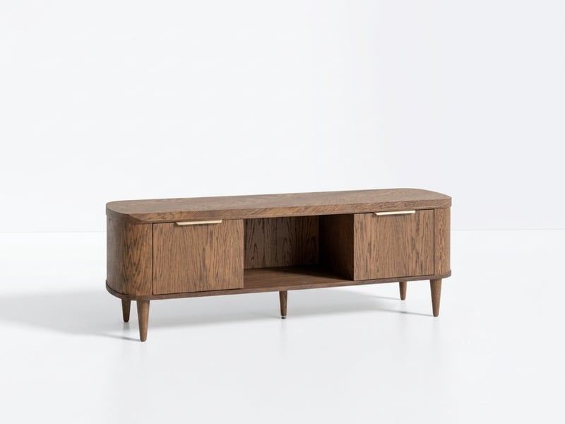 Bobochic meuble tv 2 portes 180 cm mazargues placage chêne massif marron foncé MAZARGUES - Conforama A