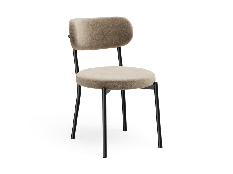  Lot de 2 chaises en tissu tramé toucher doux taupe bailey SC66VTTP - Conforama A