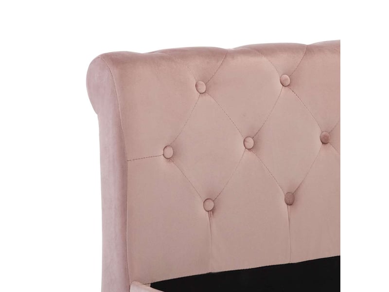  Lit double- lit adulte -  cadre de lit sans matelas rose velours 200x200 cm  - Conforama D