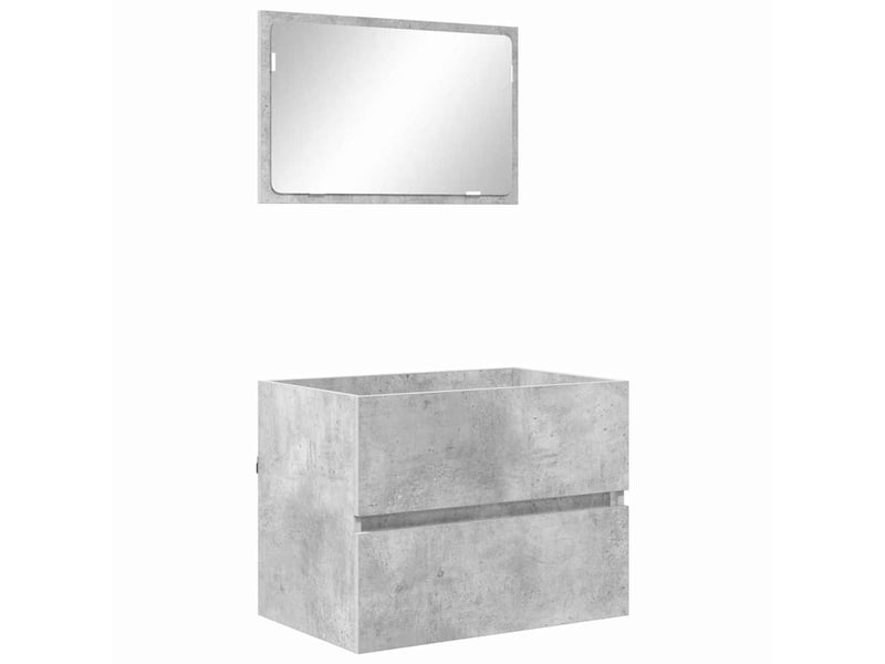  Ensemble de mobilier de salle de bain gris béton shl8468  - Conforama A