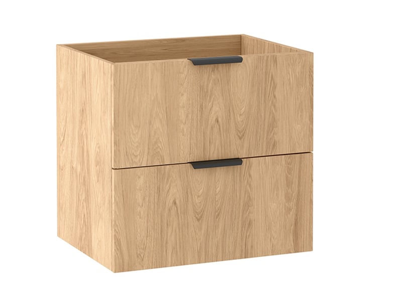  Meuble sous vasque suspendu luna effet chêne hikora 60 cm  - Conforama A