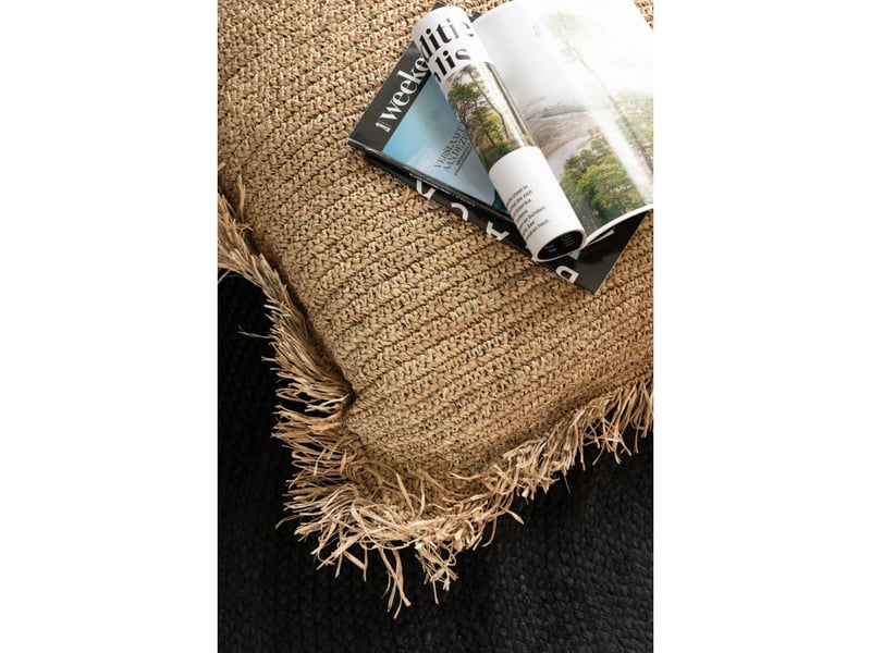  Coussin rond en raphia naturel d62cm - coussin d'extérieur  - Conforama C