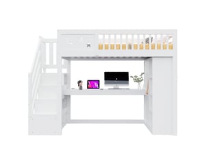Lit mezzanine 90x200 cm VIVRYN   coloris blanc