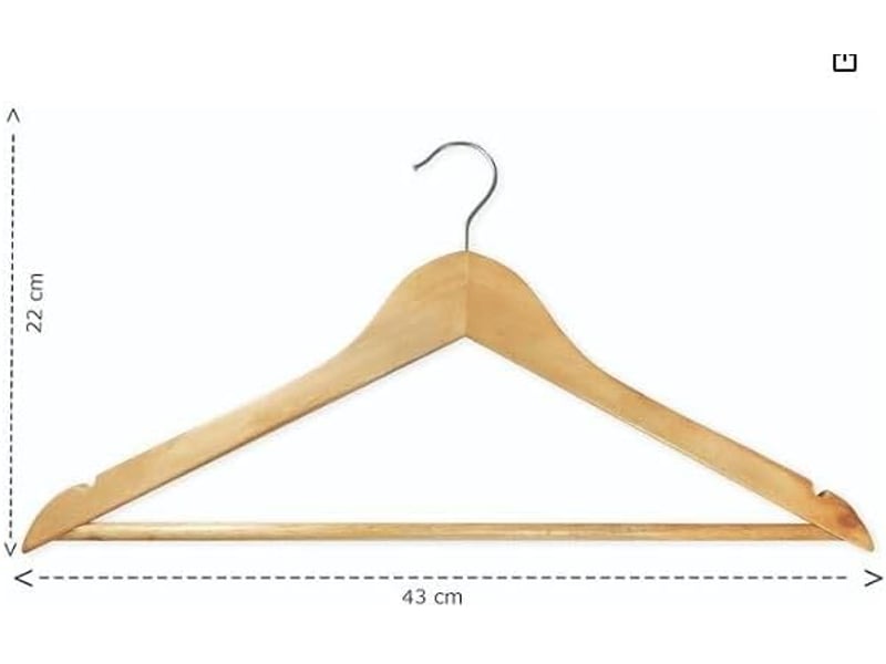 Lot de 5 cintres en bois multicolores – 44x23x1,2 cm  - Conforama B