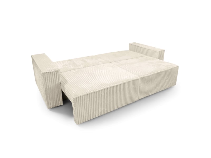  Farah - canapé droit 3 places convertible en velours cotelé épais  - Conforama C