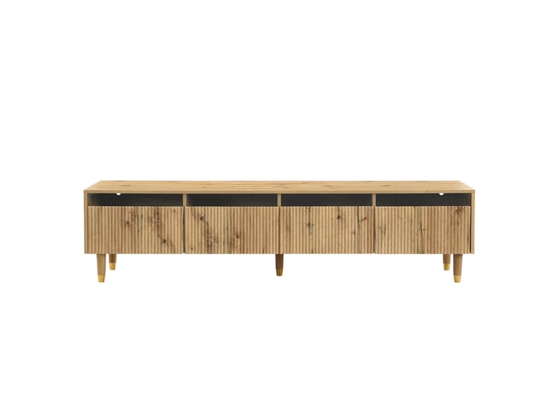  Meuble tv moderne 178 cm - effet bois, 4 tiroirs, grand rangement, design minimaliste conforama  - Conforama A