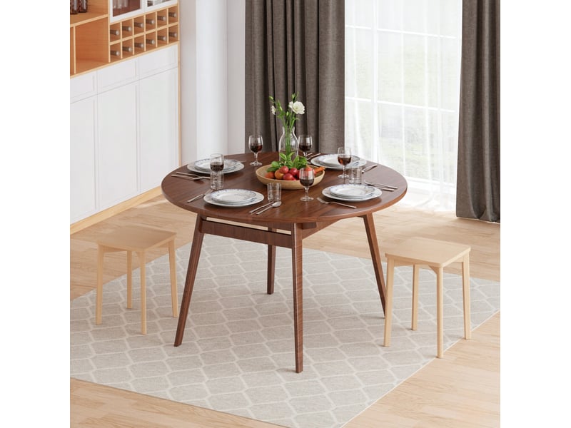  Lot de 2 tabourets empilables 31x31x44,5 cm en bois de hêtre, coloris bois naturel  - Conforama C