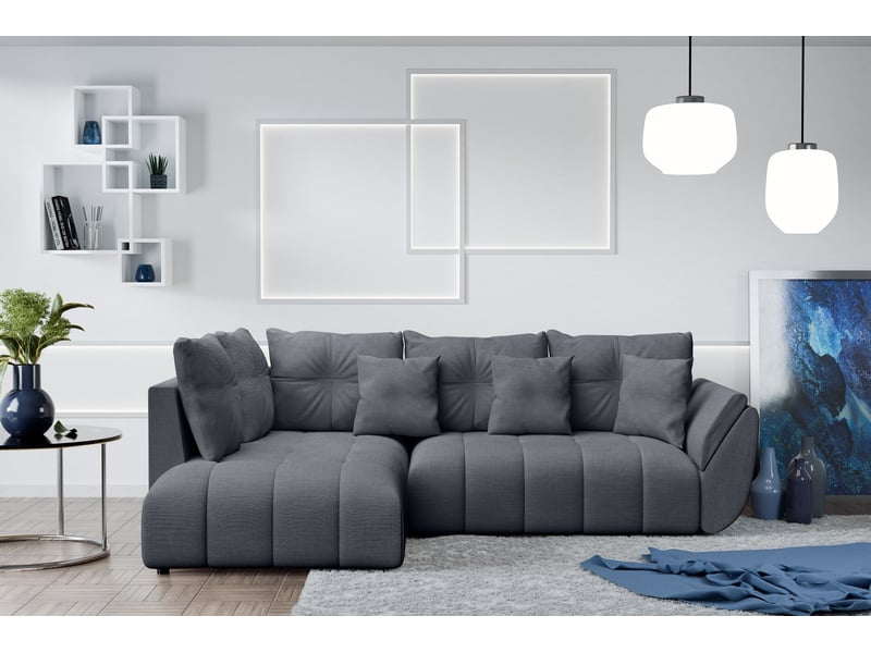  Canapé avec fonction lit corleone canapé d'angle gris 268 cm Corleone - Conforama C