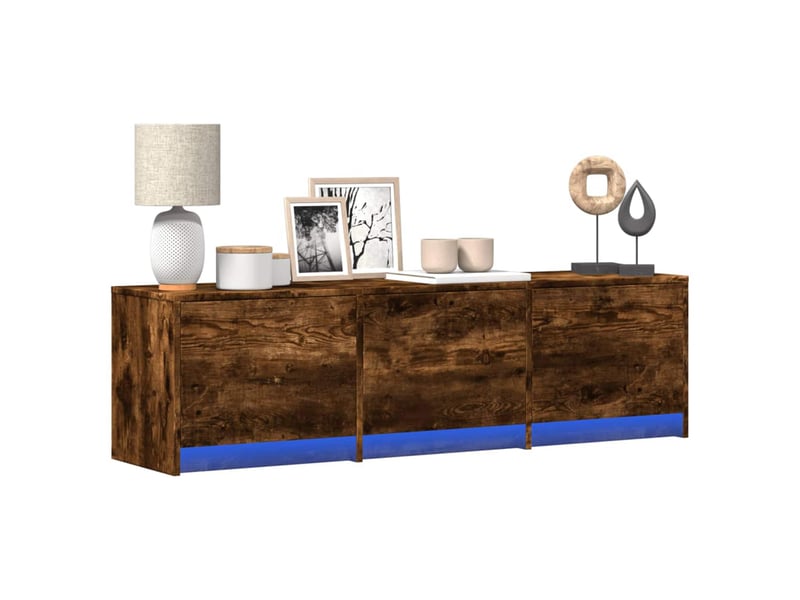  Meuble tv - banc tv - meuble de rangement chêne fumé bois d'ingénierie  - Conforama A
