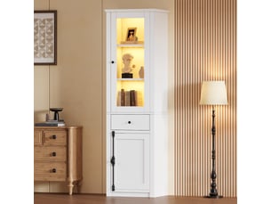 Vitrine coloris blanc 3 étagère(s) <strong></strong> <strong></strong> - 55 cmx200 cm