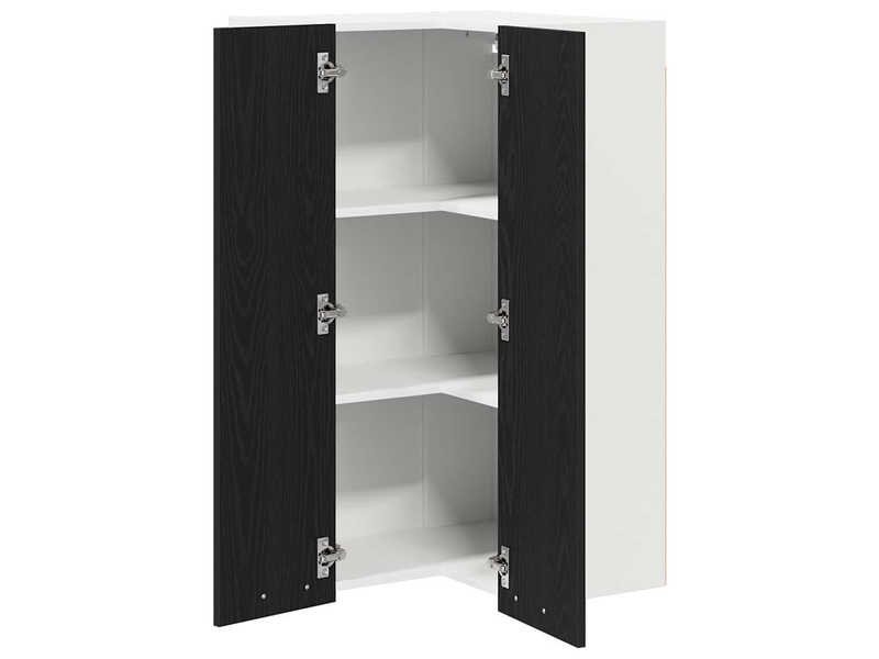  Meuble de rangement cuisine, armoire suspendue chêne noir et blanc 57x57x100cm  - Conforama E