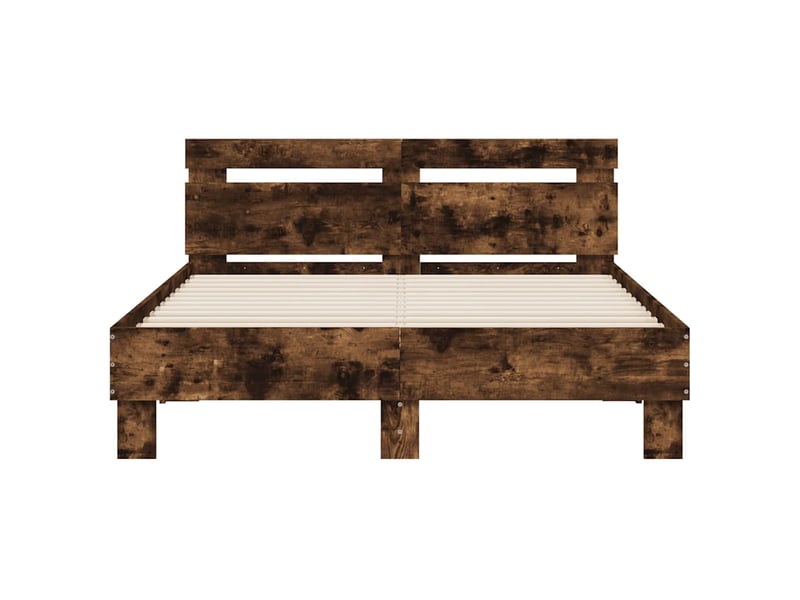  Lit double- lit adulte -  cadre de lit sans matelas chêne fumé 120x200 cm  - Conforama D