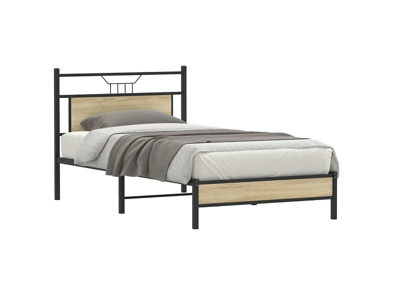  Lit simple- lit adulte -  cadre de lit sans matelas chêne sonoma 100x200 cm  - Conforama B