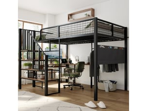 Lit mezzanine 140x200 cm MODENUIT coloris noir