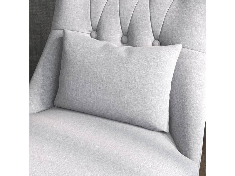 Fauteuil 52 x 69 x 77 cm dossier et coussin pieds surélevés revêtement en lin coloris gris confort détente - Conforama D