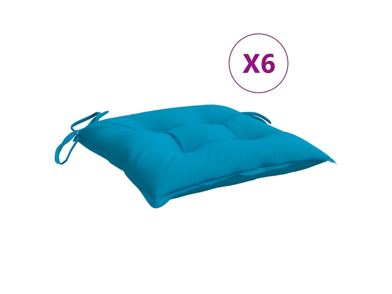  Lot de 6 coussins de palette, coussins de canapé bleu clair 50x50x7 cm tissu oxford cf59747  - Conforama A