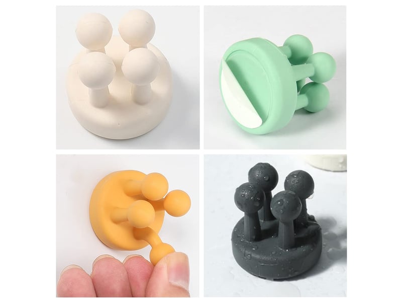  Lot de 4 crochets adhésifs blancs, porte- sans perçage, support pour brosse à dents, de pour femme, (blanc  - Conforama E