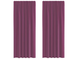 Lot de 2 rideaux en voile, voilages à œillets violets cf44255