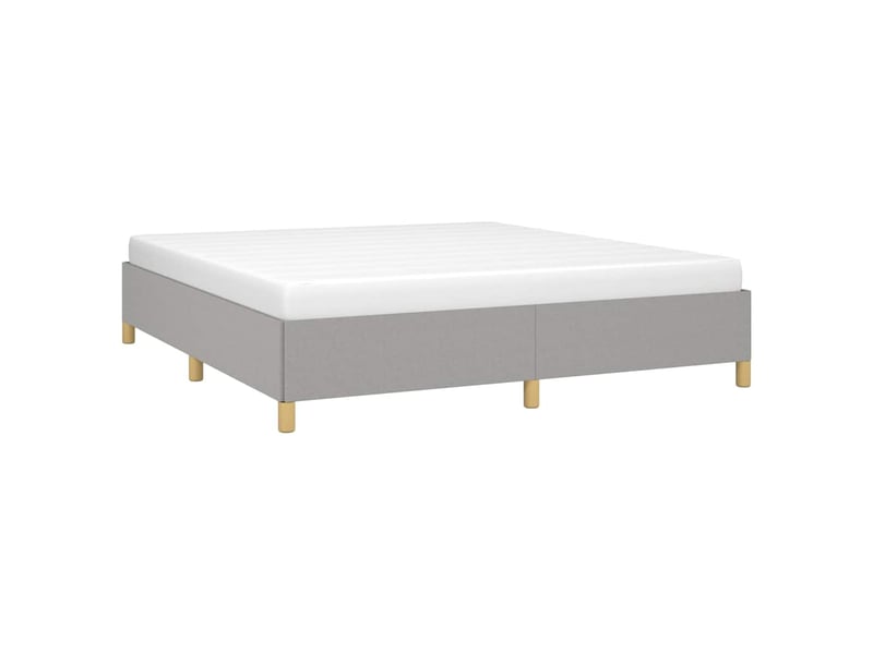  Lit double- lit adulte -  cadre de lit à lattes gris clair 160x200 cm tissu  - Conforama B