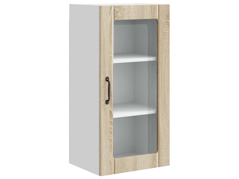 Meuble mural de cuisine, cabinet en verre mural chêne sonoma 40x31x80cm shl9006 - Conforama A