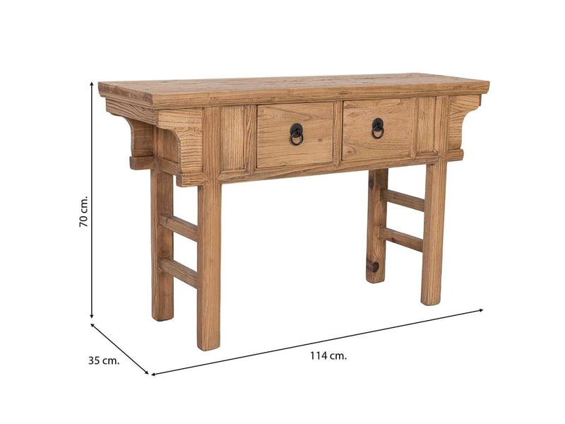  Console en bois beige 114x35x70 cm h  - Conforama D