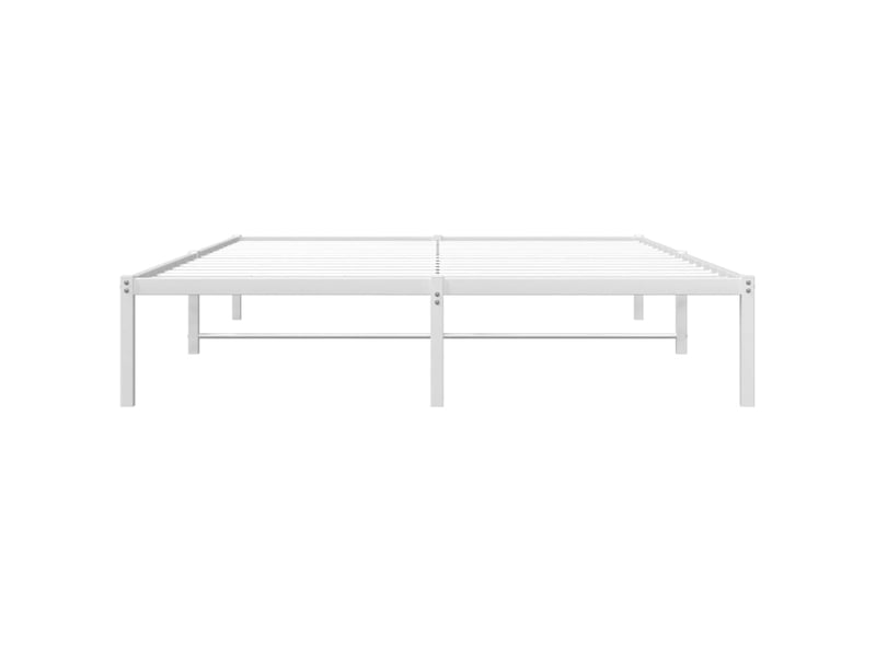  Lit double- lit adulte -  cadre de lit métal sans matelas blanc 160x200 cm  - Conforama D